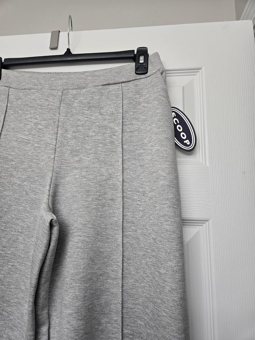 Scoop Gray Scuba Knit Wide-Leg Pants 27" Inseam - Picture 2 of 2